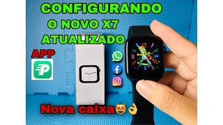 SMARTWATCH X7: ATUALIZADO/ NOVA CAIXA/ TESTE DE LIGAÇÃO/CONFIGURANDO NO CELULAR APP ( FITPRO)