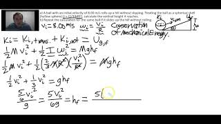 Physics Rolling Motion Kinetic & Potential Energy Problem