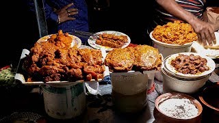 Most Satisfying Chicken Fry  Chicken with Paratha Street Food in Dhaka Chicken Leg Piece  Tasty Food