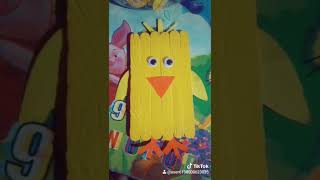 #short #popsicle stick chicks# acrylic colour #short