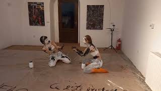 Performance la vernisajul expoziţiei "Lebăda albă, lebăda gri, lebăda neagră"