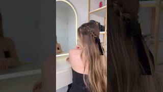 Penteado lindo com laço 💗🎀 #penteados #hairtutorial #hairstyle #laço #cabelo