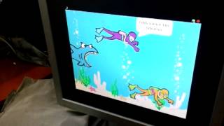 Animación de tiburón persiguiendo buzos en scratch #shorts