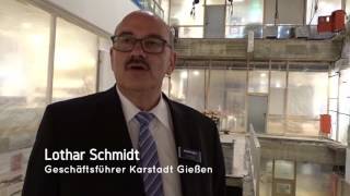 Geschäftsführer Lothar Schmidt über den Einbau der neuen Rolltreppen bei Karstadt Gießen