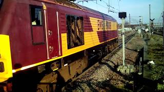 67008 leaving Peterborough with the cambridge to carlise charter 24/02/18