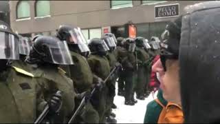 U.N. Troops Confronting Protesters