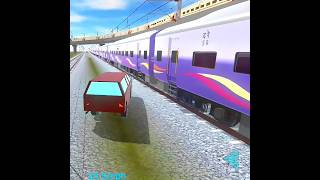 Indian train crossing3d railway bridge depart Mahamana train