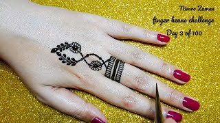 Day 3 of Finger henna design challenge | simple easy mehndi design for beginners