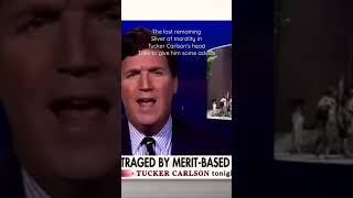 The last remaining sliver of morality in Tucker Carlson’s head tries to give him some advice.