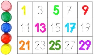 (Number Game) Learn Odd Numbers by Writing with Dotted Lines for Kids | Write and Learn Numbers