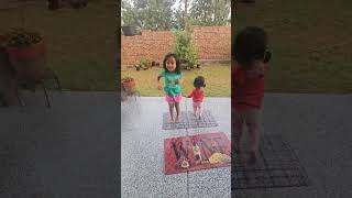 Kids having fun in the rain #rain #texas #kids