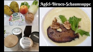 herbstliche Apfel Birnen Schaumsuppe