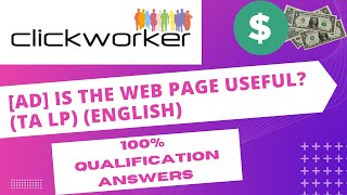 [Ad] Is the web page useful? (TA LP) (English)||UHRS Qualification || click workers || 💯 % passed