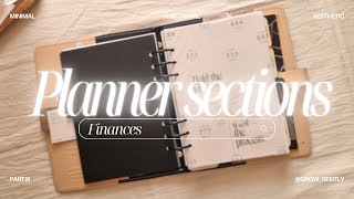 Planner sections flip, a closer look: Finances - Minimal, Functional & Aesthetic