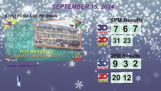 [LIVE] PCSO 5:00 PM DRAW - SEPTEMBER 15, 2024 LOTTO RESULTS