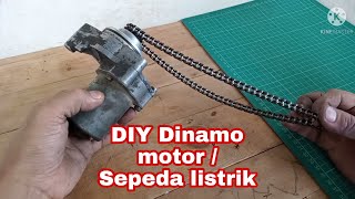 Upgrade Dinamo starter menggunakan dinamo 775 // Gearbox sepeda listrik // Dinamo sepeda listrik