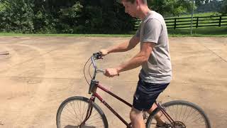 Learning to ride backward brain bike for the first time