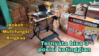 Review dan cara merakit workbench black decker WM225