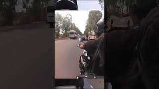 Close call for a biker in Cambodia