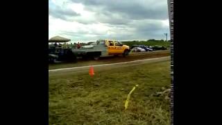 Amsoil Dealer Charles Franks playing with his pickup trucks.