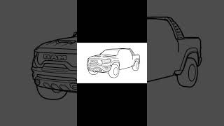 How to draw a DODGE RAM TRX 2024 / drawing dodge ram step by step