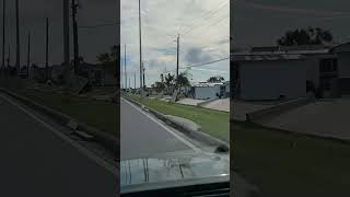 Hurricane Ian damage in Punta Gorda Florida, mobile home park and border wall