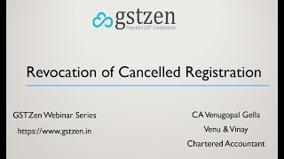 How to Revoke Cancelled GST Registration or GST Number - Full Tutorial