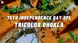 75th Independence Day Spl  - Tricolor Dhokla | #vegwonderland #independenceday #jvegwonderland