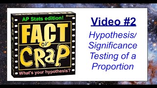 AP Statistics: Chapter 9, Video #2 - One-Sided Hypothesis Test for One Proportion