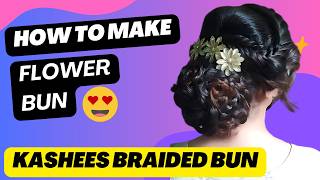 Kasheees Braided Hairstyle | Flower Bun |  Wedding Updo With Bun Of Braided Flowers | Bridal jura ❤❤