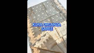 Kora Organza saree/Festive and wedding collections/Light-weight #sareelove#organzasarees#shortvideo