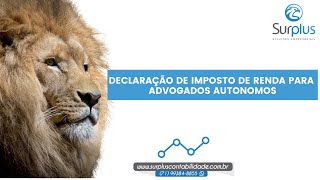 DECLARAÇÃO DE IRPF PARA ADVOGADOS AUTONOMOS