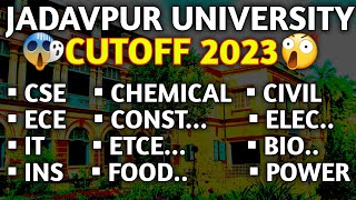 JADAVPUR UNIVERSITY😍 CUTOFF🔥|| WBJEE 2023 ||JU CUTOFF 2023😍|| Marks Vs Rank JU CSE, IT, ECE, COUOFF