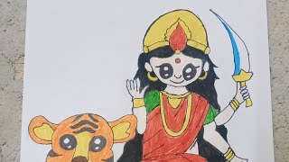 3rd day of navratri ❤️||maa chandraghant drawing 🥰/#navratri #shorts #trending