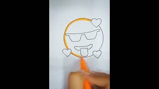 Emoji challenge 😎+😛+🥰? | Play with emoji | Mix emoji drawing | cute emoji drawing #creative #diy