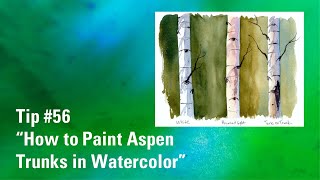 How To Paint Aspen Trunks in Watercolor | Watercolor Trees | Watercolour Painting Tip 56