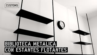 Biblioteca metálica con estantes flotantes | CUSTOMS