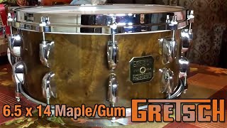 80's 6.5x14 Gretsch snare Jasper Maple/Gum Sound Demo