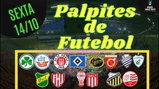 PALPITES DE FUTEBOL PARA HOJE DIA 14/10/2022 (SEXTA)!!! CONFIRA AGORA MESMO!