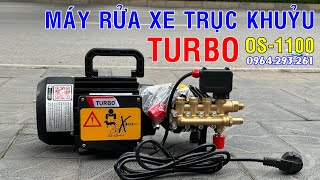 Review máy xịt rửa xe áp lực cao, máy rửa xe trục khuỷu TURBO OS-1100 hút nước tự động giá rẻ