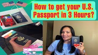 HOW TO GET YOUR U.S. PASSPORT IN 3 HOURS??? #USPassport |My Personal Experience | #uspassport