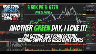 Another GREEN day! I'm getting very comfortable trading support and resistance levels....