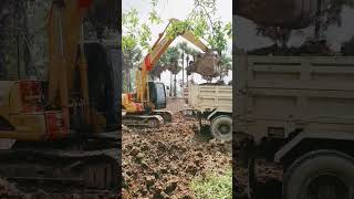 Heavy Equipment Excavator CAT & Dump Truck At Work Part 4