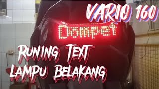 runing text lampu belakang vario 160@BangkitMotor87