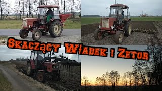 Skaczący Władek i Zetor ??? Rozsiewanie wapna i bronowanie .