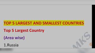 Largest and smallest country / KNOWLEDGE POINT MKS /Railway/SSC all competitive exam