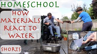 Shorts - Homeschooling 2020 / 2021 - How different materials react to water - #shorts