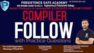 Follow in compiler design | AP & LECTURER (MP & CG) | GATE-24/25