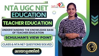 Schulman's View Point | Teacher Education | NTA UGC NET Education | Apple B Academy