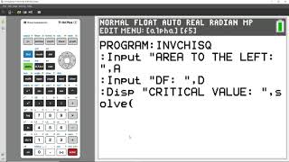 Inverse Chi Squared Function on TI 83